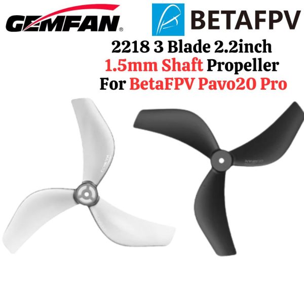 Gemfan 2218 2.2Inch 3Blade Propeller 1.5mm Shaft For Pavo20 Pro Lava Motor 1104 7200KV 2Pair(4Pcs)/6Pairs(12Pcs) BT-2218