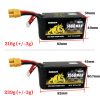 Dogcom 6S 1480mAh 1550mAh 150C 22.2V Ultra Light-Weight Series LiPo Battery With XT60 Plug DCM-Ultra