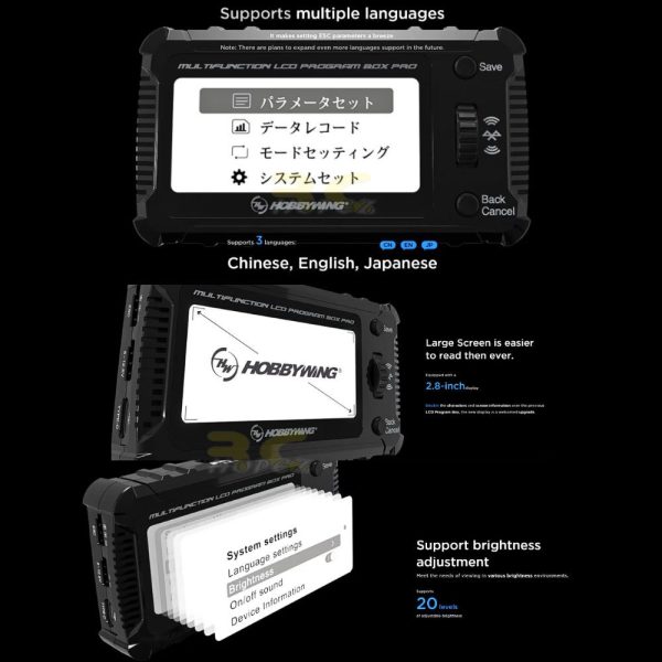 Hobbywing Multifuntion LCD Program Box Pro for PLATINUM XERUN EZRUN Seaking Pro ESC For RC Car Boat Airplane Heli EM-010