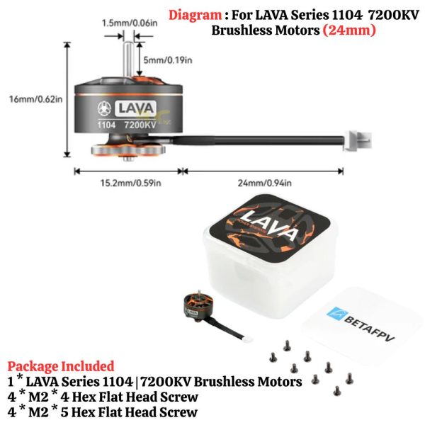 ef2c43be7403a48a40c35967f52be1b0.jpeg BetaFPV LAVA Series 1104 7200KV 3S Brushless Motor Wire Length 24mm 1.5mm Shaft For Pavo20 Pro Brushless Whoop BT1104-72