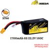 Dogcom 6S 1700mAh 160C 22.2V LiPo Battery With XT60 Plug DCM1700/160-6S