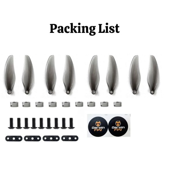 DarwinFpv Folding Propeller F4019 2 Blade 4Inch 1.5mm Shaft (4 Pair /8 Pcs) For FoldApe4 O3 Caddx Avatar Analog DW-F4019