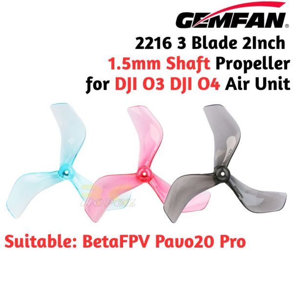 83dfb5e8b5666f9d468259e438744dc3.jpeg Gemfan 2216 2Inch 3 Blade Propeller 1.5mm Shaft For DJI O3 O4 Air Unit Compatible For Pavo20 Pro (4 Pairs/8Pcs) Gem2216