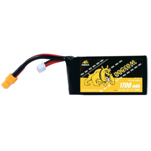 Dogcom 6S 1700mAh 160C 22.2V LiPo Battery With XT60 Plug DCM1700/160-6S