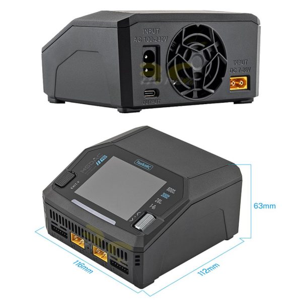 ToolkitRC M6DAC PRO Dual Channel Charger 1-6S AC 300W DC 800W 16Ax2 For Lipo LiHV LiFe NiMh LiIon Battery UK Plug