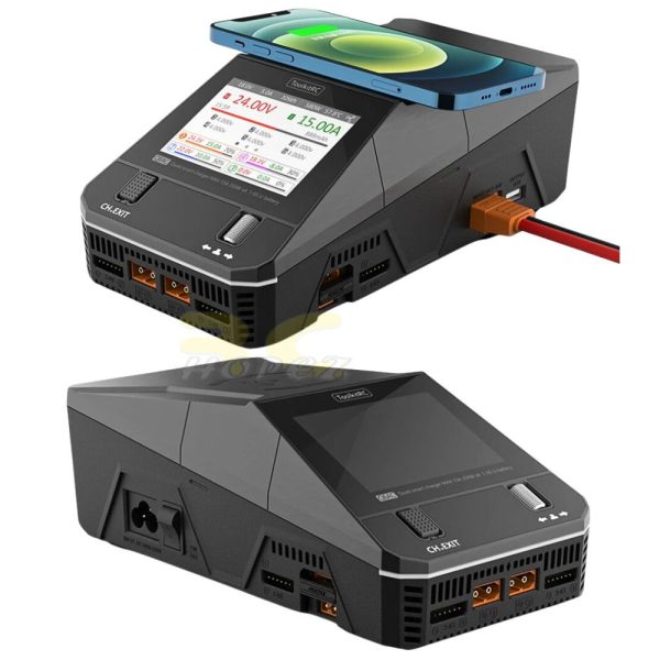 0ce65fb4699b3b3470fe816e870abed3.jpeg ToolkitRC Q6AC AC 400W DC 1000W 15A*4 Battery Charger Support Wireless Charging 1-6S 4CH Output XT60 XT30 UKPlug TK-Q6AC