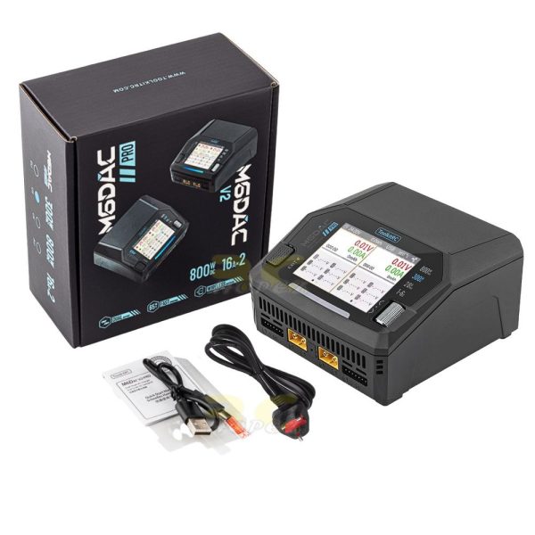 ToolkitRC M6DAC PRO Dual Channel Charger 1-6S AC 300W DC 800W 16Ax2 For Lipo LiHV LiFe NiMh LiIon Battery UK Plug