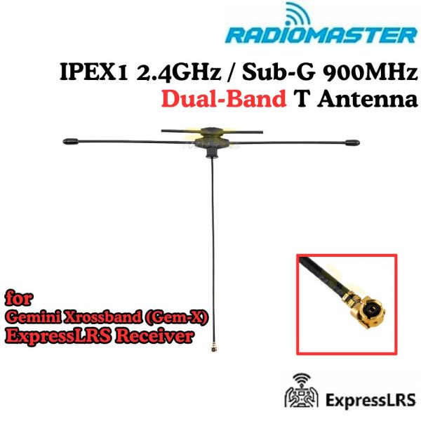 49cd9db57490b80cdab07e34e42715b0.jpeg Radiomaster Dual Band 2.4GHz Sub-G 900MHz T Antenna IPEX1 for Gemini Xrossband Gem-X ExpressLRS Receiver TX-0104
