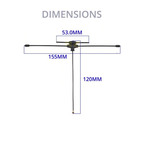 5a52c694e4c392ffe67a039b600d3b5e.jpeg Radiomaster Dual Band 2.4GHz Sub-G 900MHz T Antenna IPEX1 for Gemini Xrossband Gem-X ExpressLRS Receiver TX-0104