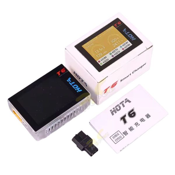 HOTA T6 DC 300W PD 90W 15A 1-6S Lipo Battery Charger With HOTA XT60 Female to XT30 Male Converter HOTA-T6