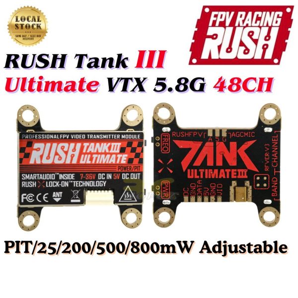 2b0ec7a895d27c44b6abe96fc162041c.jpeg Rush Tank III Ultimate VTX 5.8GHz 48CH 30.5*30.5mm PIT/25/200/500/800mW With Smart Audio for RC Drone Rush-Tank III