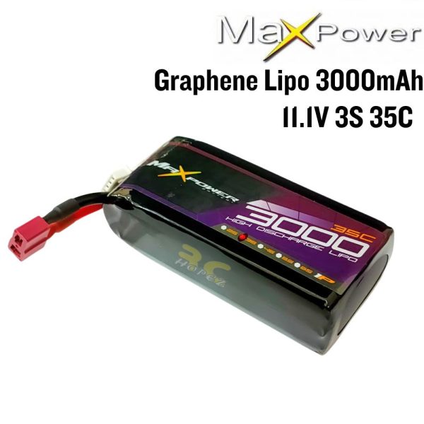 75d725bee2bda008c78c9b1315c9769c.jpeg Maxpower Graphene Lipo 11.1V 3000mAh 35C 3S Lipo Battery with Dean Plug MP3035-3G