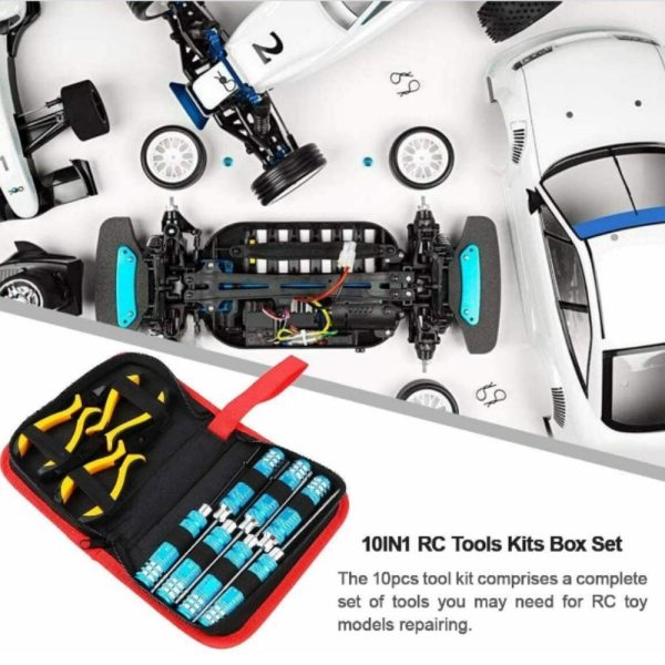 10pcs /set Ball Link 10 in 1 RC Helicopter Screwdriver Pliers Hex Hand Repair Tools Kits(1set) rc tools set T018