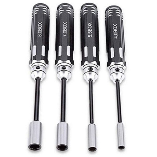 4PCS 4.0mm 5.5mm 7.0mm 8.0mm Hex Socket Nut Driver Set for RC Cars / Airplanes Tools Kits YZ-025