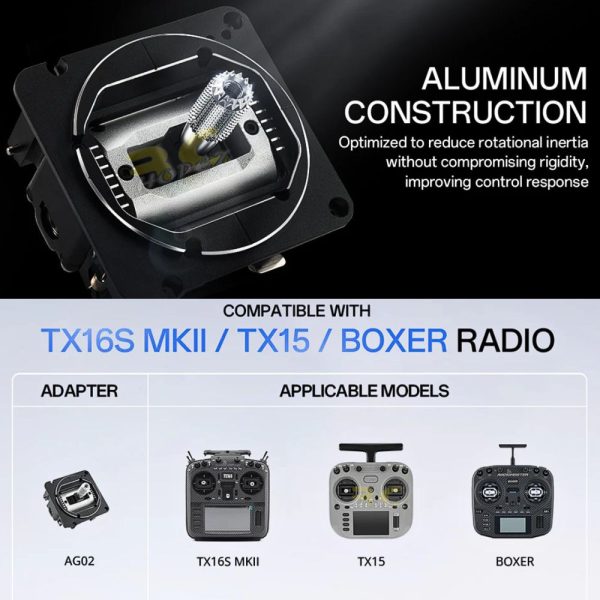 7e05d14976f1863a3bb06edce2078eeb.jpeg RadioMaster TX15 TX16S MKII Boxer Radio AG02 CNC Hall Gimbals Set Throttle and Centering TX157-0112