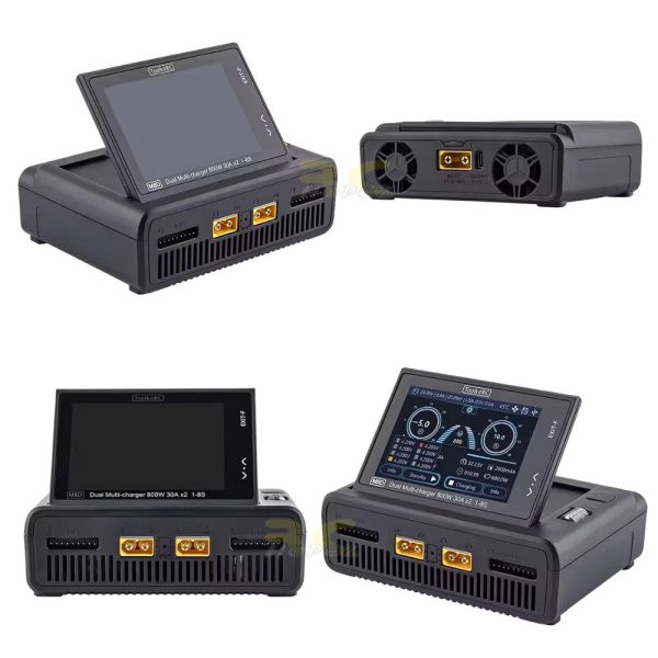 ToolkitRC M8D 1600W 50A Touchscreen Dual Ch Charger + ADP750 Power Supply Adapter 750W for 1-8S Lipo LiHV LiFe NiMh M8D