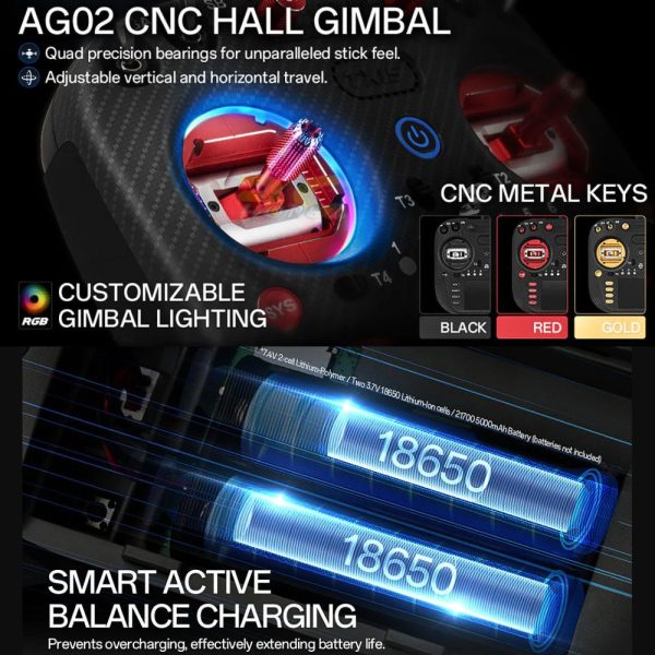 Radiomaster TX15 MAX Radio Controller AG02 CNC Hall Gimbals ExpressLRS 16CH 3.5inch Color Touchscreen (Mode 2) TX15-MAX