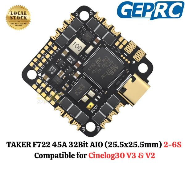 c0d7832d21dd28afe4f08309dcb92de2.jpeg GEPRC TAKER F722 45A 32Bit AIO 2-6S Support INAV 25.5×25.5mm For Cinelog30 V3 DJI O4 Cinelog30 V2 FPV Drone GEP7658
