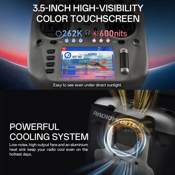 Radiomaster TX15 MAX Radio Controller AG02 CNC Hall Gimbals ExpressLRS 16CH 3.5inch Color Touchscreen (Mode 2) TX15-MAX
