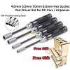 4PCS 4.0mm 5.5mm 7.0mm 8.0mm Hex Socket Nut Driver Set for RC Cars / Airplanes Tools Kits YZ-025