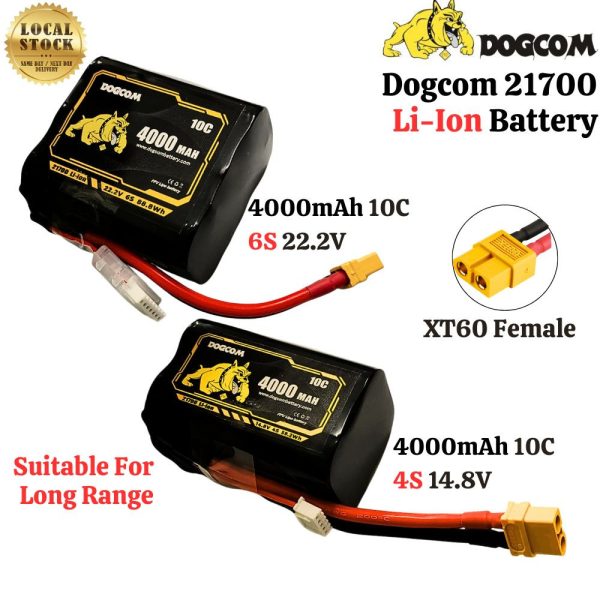7289648c134795cb7101df1f1636aa6b.jpeg DOGCOM 21700 4000mAh Li-ion Battery 4S 14.8V / 6S 22.2V With XT60 Plug Designed For Long-range RC Drone DCM4000