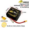 DOGCOM 21700 4000mAh Li-ion Battery 4S 14.8V / 6S 22.2V With XT60 Plug Designed For Long-range RC Drone DCM4000