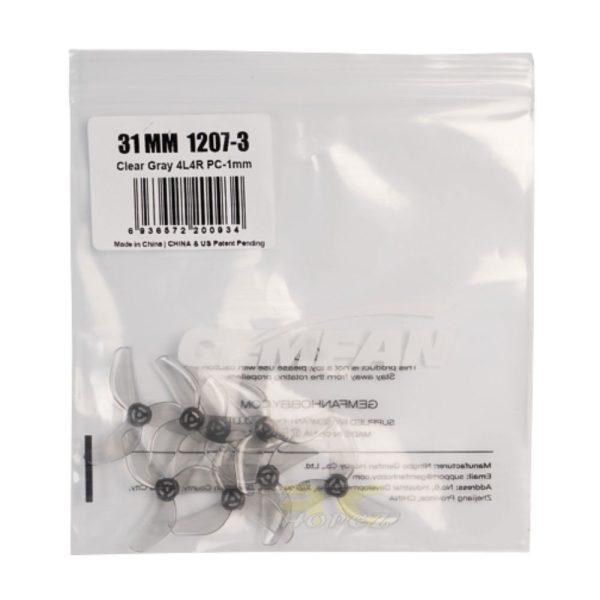 Gemfan 1207 31mm 1.2Inch 3 Blade Propeller 1mm Shaft for BetaFPV Air65 / 0702 Motor (4 Pairs/8Pcs) Gem1207-3