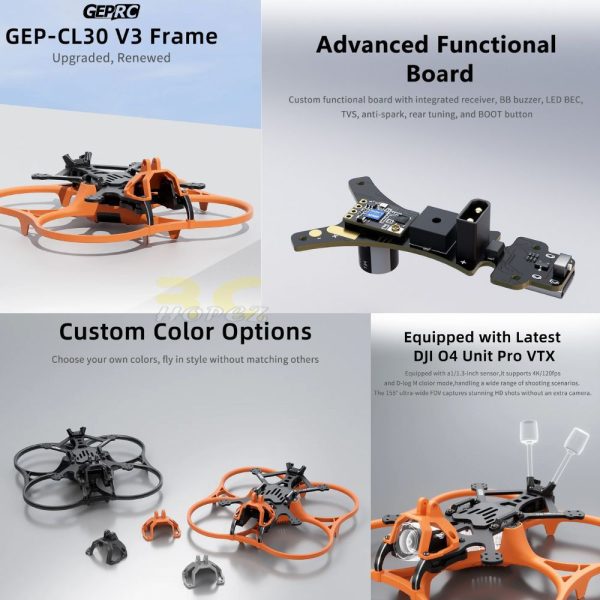 GEPRC Cinelog30 V3 DJI O4 PRO 3Inch Frame Kit For RC Freestyle FPV Drone GEP30-V3O4 Frame