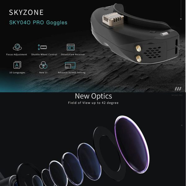 841102756d0bb3becc1ec0fbf060fa49.jpeg Skyzone SKY04O PRO FPV Goggles with OLED Screen 60FPS DVR 5.8Ghz 48CH Steadyview Receiver W/Head Tracker Fan LED SKY04O