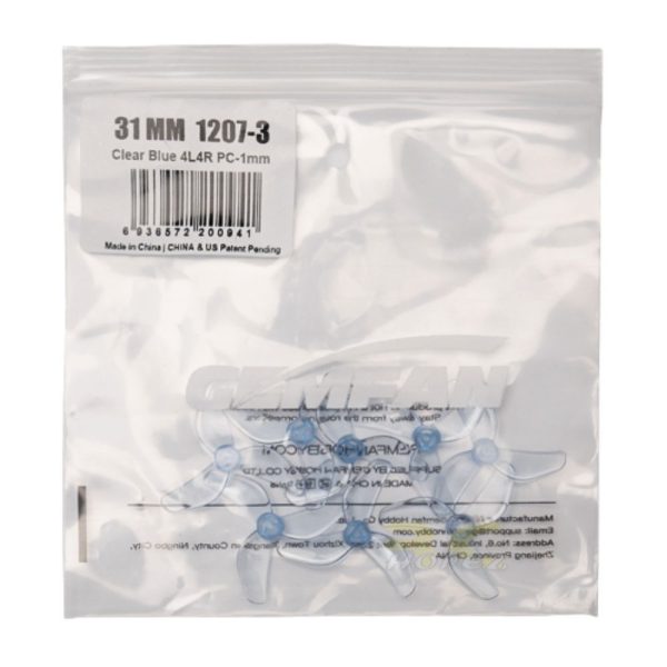 Gemfan 1207 31mm 1.2Inch 3 Blade Propeller 1mm Shaft for BetaFPV Air65 / 0702 Motor (4 Pairs/8Pcs) Gem1207-3