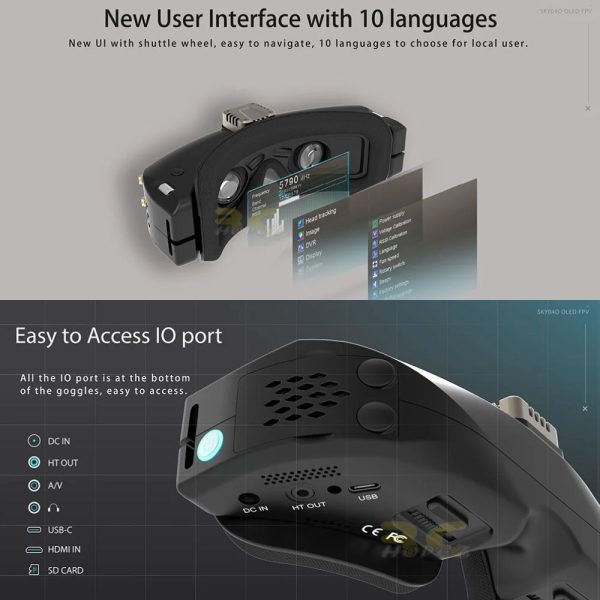 8e4a6fb5addffc46480864c300e006f9.jpeg Skyzone SKY04O PRO FPV Goggles with OLED Screen 60FPS DVR 5.8Ghz 48CH Steadyview Receiver W/Head Tracker Fan LED SKY04O