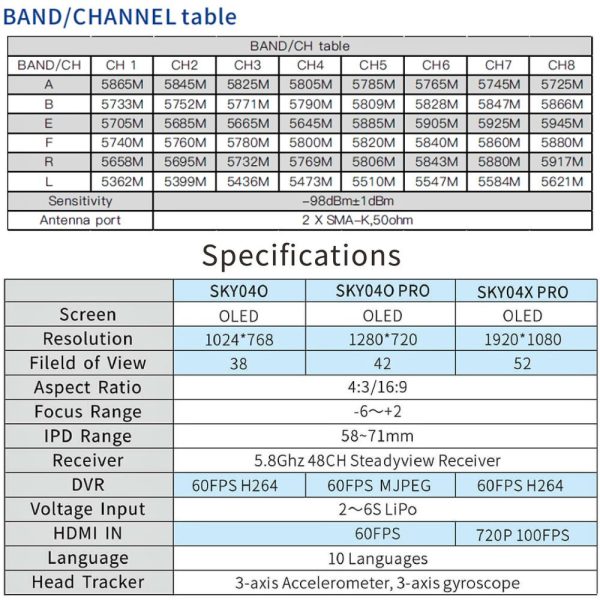 acb20c2ba148f785d352e575b944c77e.jpeg Skyzone SKY04O PRO FPV Goggles with OLED Screen 60FPS DVR 5.8Ghz 48CH Steadyview Receiver W/Head Tracker Fan LED SKY04O