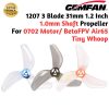 Gemfan 1207 31mm 1.2Inch 3 Blade Propeller 1mm Shaft for BetaFPV Air65 / 0702 Motor (4 Pairs/8Pcs) Gem1207-3