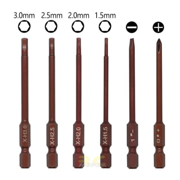 RC Tool 6 in 1 Screwdriver 1.5 2.0 2.5 3.0mm 0#+ 1#- Hex Socket Repair Tools Kit for RC Car Helicopter Drone Boat BG-61
