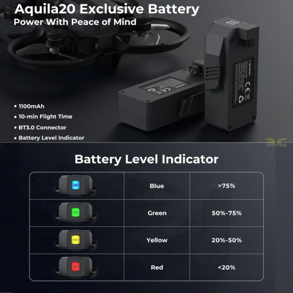 BetaFPV Aquila20 2S Exclusive Battery 7.6HV 1100mAh 2S BT3.0 Connector BT-30018