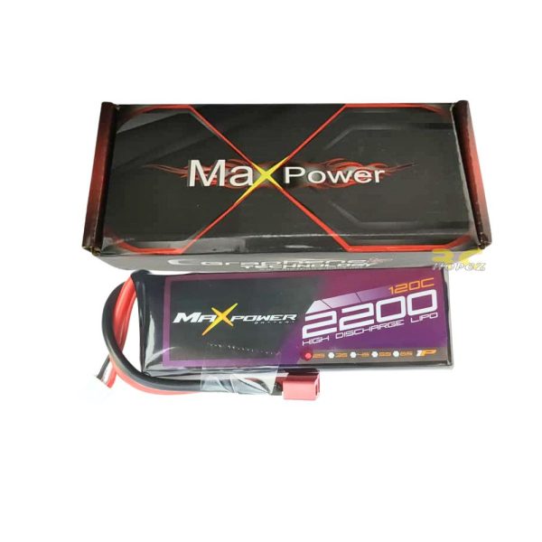 47c3bbf0c790ba1231c2199b4cf50c10.jpeg Maxpower Graphene Lipo 7.4V 2200mAh 120C 2S Lipo Battery with Dean Plug MP2120-2G