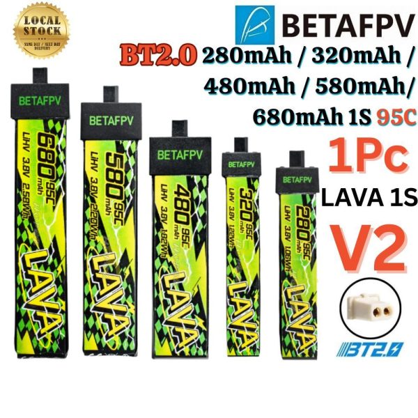 654e7c9b3a0d5b4bde7a6be05d90b77f.jpeg BetaFPV LAVA II V2 95C 1S 280 320 480 580 680mAh 3.8HV Lipo Battery With BT2.0 Compatible A30 Connector BT-LAVA-V2