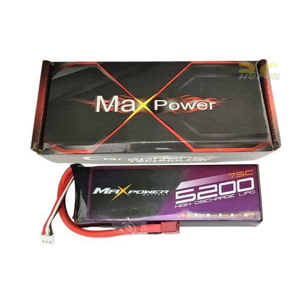 Maxpower Graphene Lipo 7.4V 5200mAh 75C 2S Lipo Battery with Dean Plug MP-5275-2GS