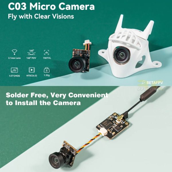 6ea736e95011fffb2d5728c82a86c36a.jpeg Betafpv C03 V2 Micro 2.1mm(M7) FOV 160° 700TVL FPV Camera Compatible With Meteor65/65 Pro/75/75 Pro & Micro Drone BT-C03
