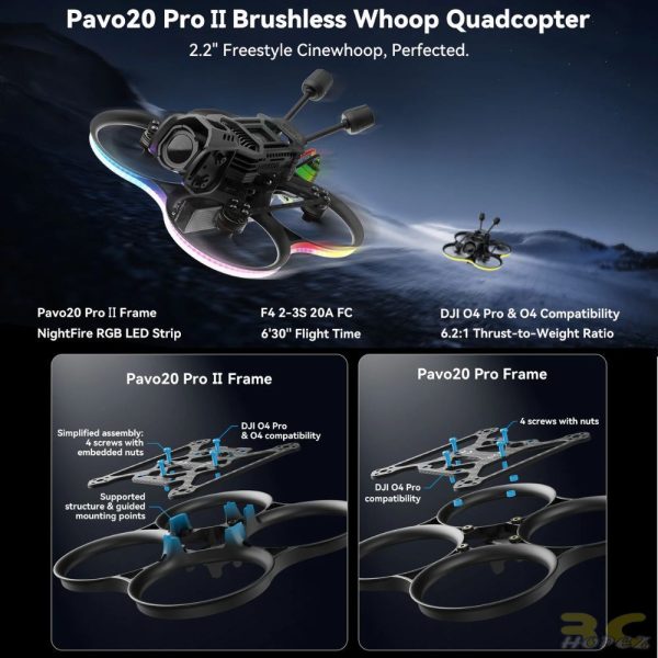 BetaFPV Pavo20 Pro II V2 DJI O4 PRO / Without HD Digital VTX Camera 3S Brushless Whoop ELRS 2.4G FPV Drone BT-Pavo20 V2