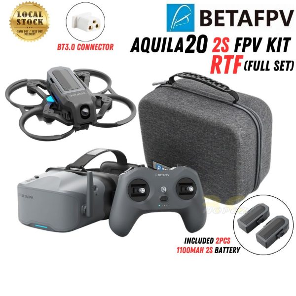 BetaFPV Aquila20 2S FPV Kit Brushless with LiteRadio 4 SE Radio +VR04 Goggles+2Pcs HV 1100Mah Battery RTF BT-Aquila20