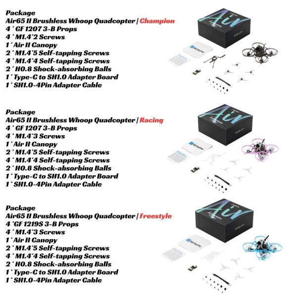 BetaFPV Air65 II V2 Brushless Whoop Quadcopter ELRS 65mm 1S Lightweight Champion Racing Freestyle+RMaster Pocket
