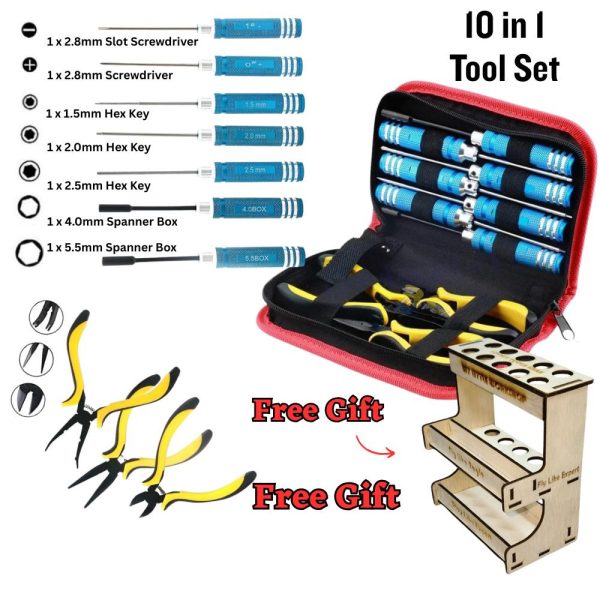 10pcs /set Ball Link 10 in 1 RC Helicopter Screwdriver Pliers Hex Hand Repair Tools Kits(1set) rc tools set T018