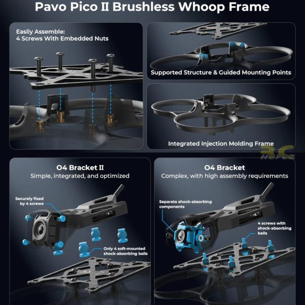 04afce929d900abcd8c37f5d830410c6.jpeg BETAFPV Pavo Pico II Brushless Whoop Frame Whoop Duct VTX Bracket For Pavo Pico II DJI O4 and O4 Pro Drone