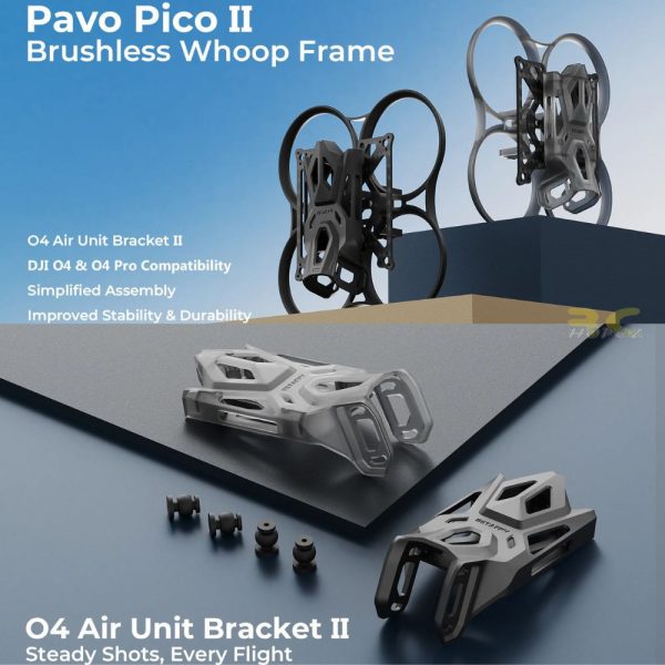 27f8321a8576ee8e1b9ef735e20d0428.jpeg BETAFPV Pavo Pico II Brushless Whoop Frame Whoop Duct VTX Bracket For Pavo Pico II DJI O4 and O4 Pro Drone