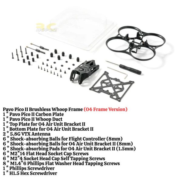 66d51f2900c1e99f534a87f4625ea8fb.jpeg BETAFPV Pavo Pico II Brushless Whoop Frame Whoop Duct VTX Bracket For Pavo Pico II DJI O4 and O4 Pro Drone
