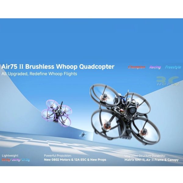 BetaFPV Air75 II V2 Brushless Whoop Quadcopter ELRS 75mm 1S Lightweight Champion Racing Freestyle+RMaster Pocket