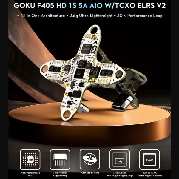 bb376a61e31d5652fb6c3af01878730a.jpeg Flywoo GOKU F405 HD 1S 5A ELRS AIO 25.5x25.5mm For Firefly16 Firefly18 DJI O4 Walksnail HDZero FPV Racing Drone FW4769