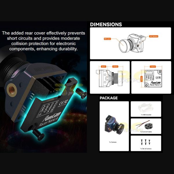 bc228f39a77f09e11bd6334db517e472.jpeg RunCam Racer Nano 4 1200TVL 4:3 NTSC/PAL Super WDR CMOS Widescreen Switchable FPV Camera 14x14mm FPV Drone XJ550