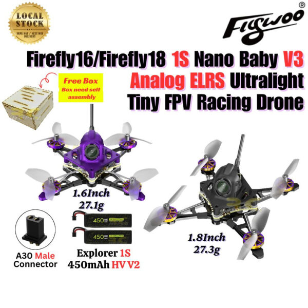 Flywoo Firefly16 Firefly18 1S Nano Baby V3 Analog ELRS Ultralight Tiny Racing Drone ELRS 2.4G Firefly-AN
